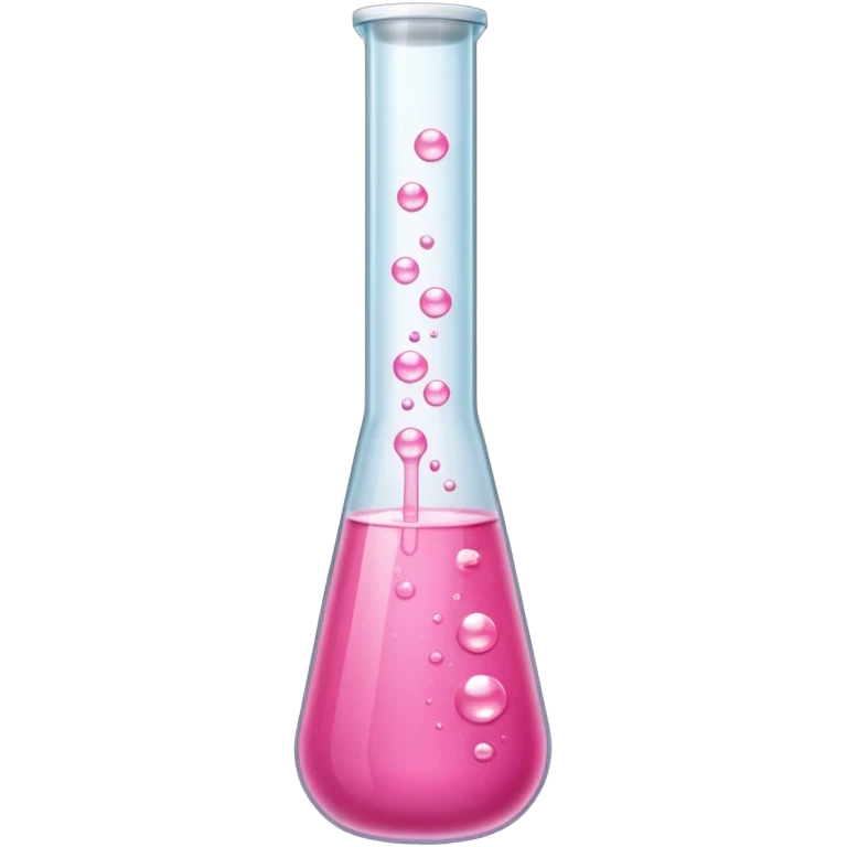 pink liquid in test tube simple bubbling tilted emoji