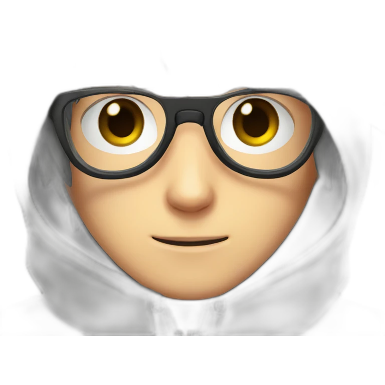 Naruto wearing hoodie and cat eye glass emoji