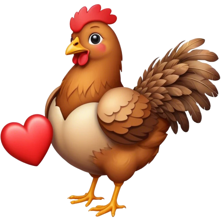hen carries heart emoji i emoji