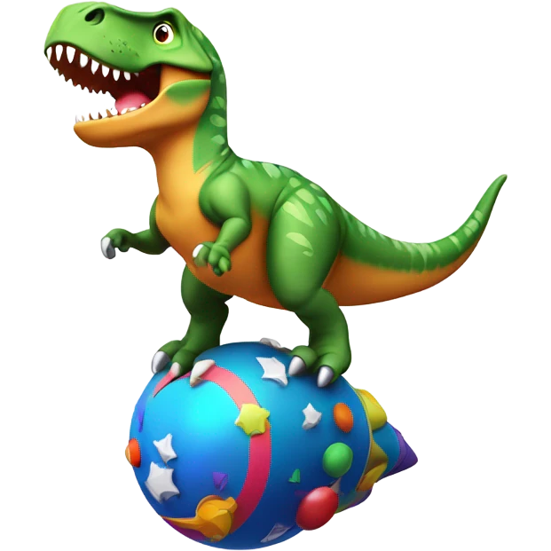 Dinosaur riding rocket emoji
