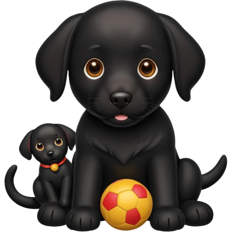 black lab with toy emoji