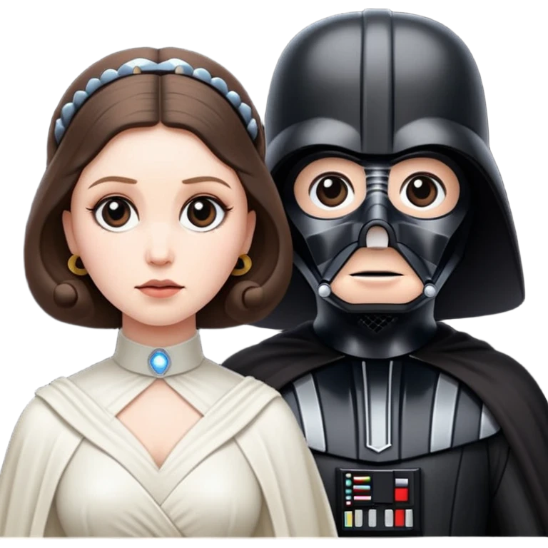 Darth Vader and Princess Leia light savers crossing emoji