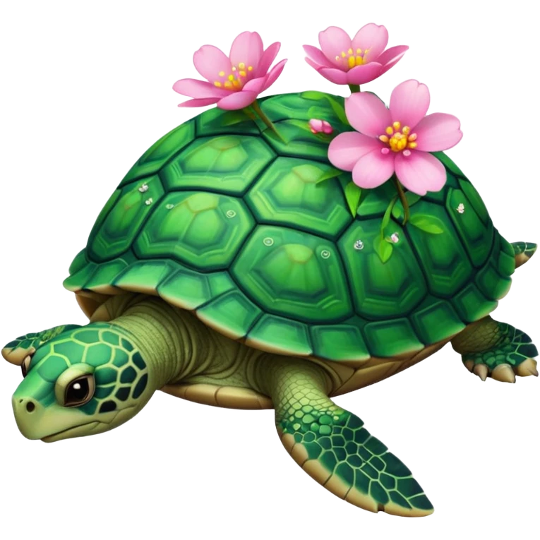 Turtle with blossom emoji