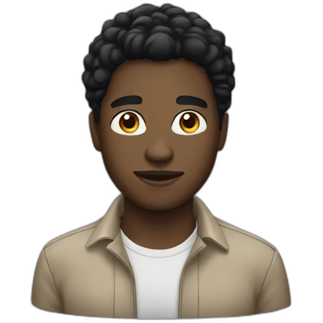 black person with black hair emoji