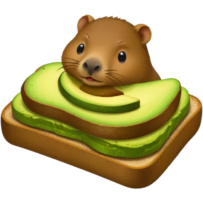 Capybara eating avocado toastc emoji