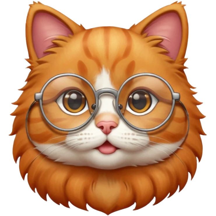 baby Cat with round glasses emoji