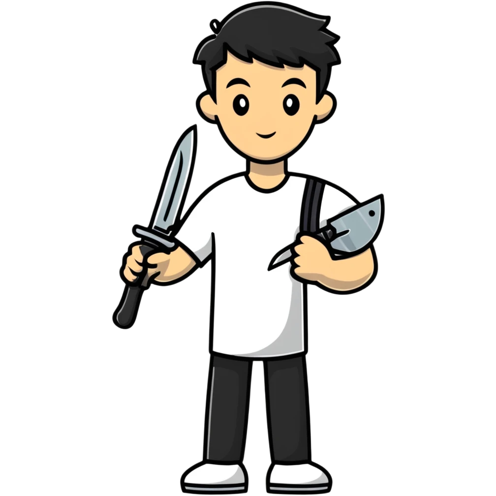 man holding a knife emoji