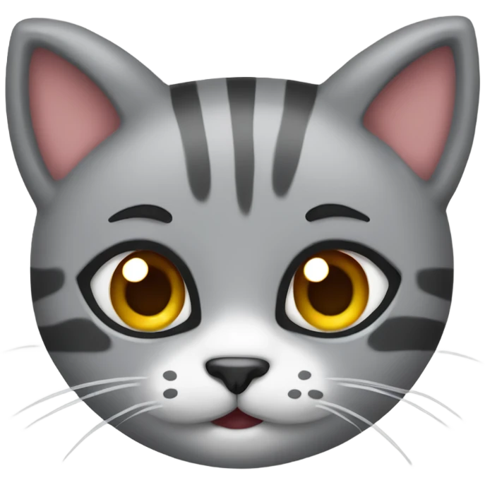 Gatito gris con corazones  emoji