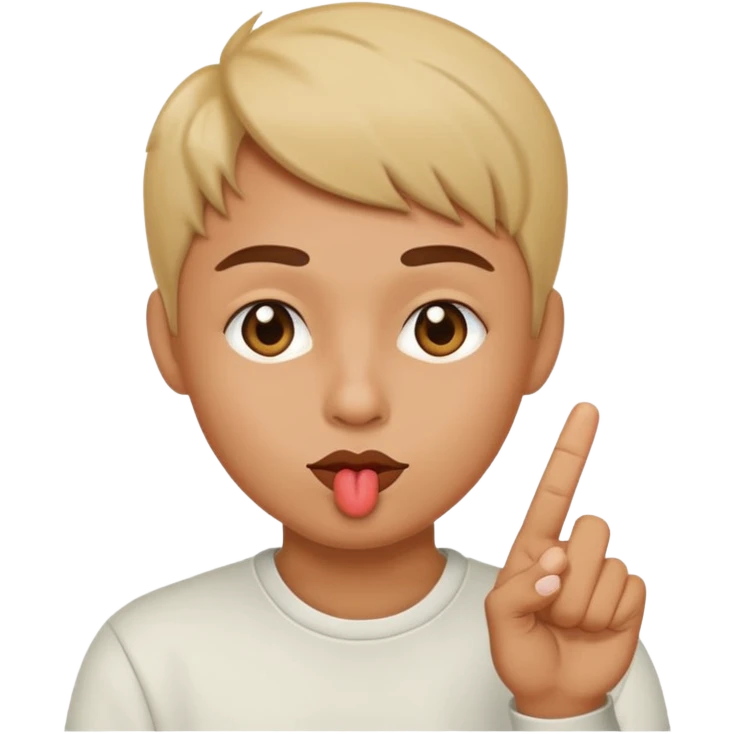 Kissy face middle finger up  emoji
