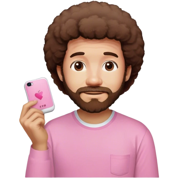 bob ross with a pink short that says im just a girl  emoji