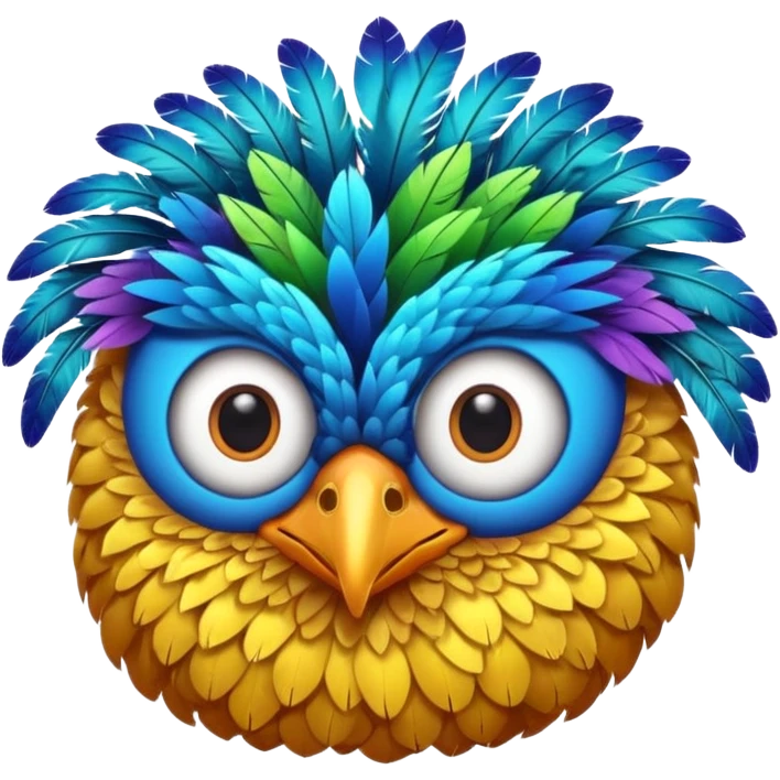 bird with curly hair two eyes emoji