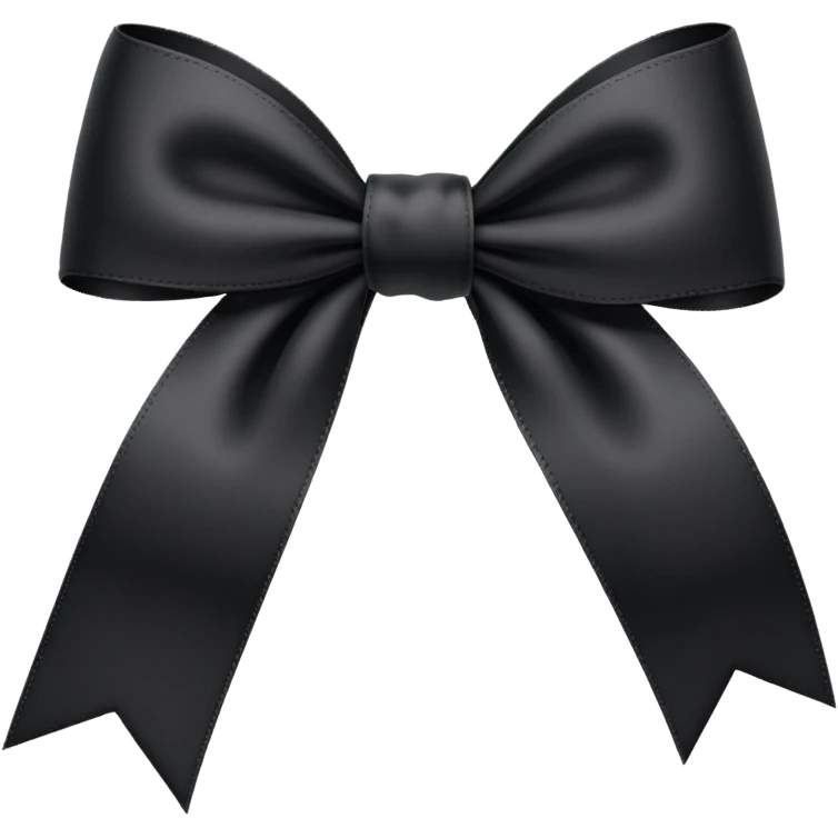 black THIN ribbon bow emoji