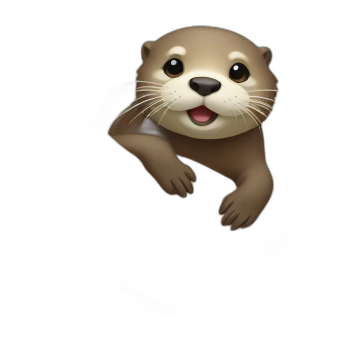 otter swimming on back emoji