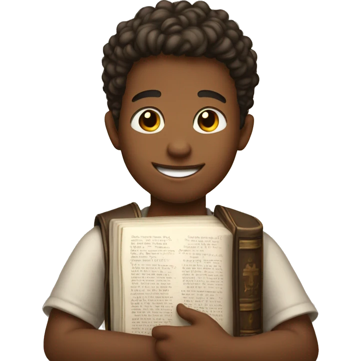 Smiling Boy with bible in arms emoji