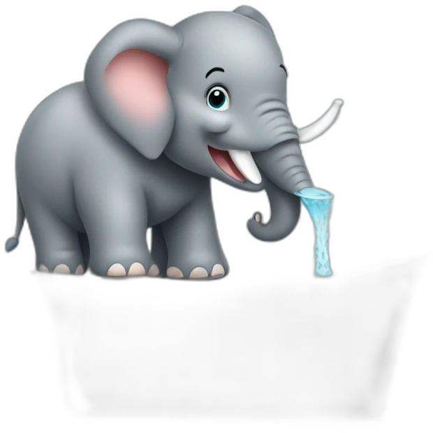 Elephant brushing teeth emoji
