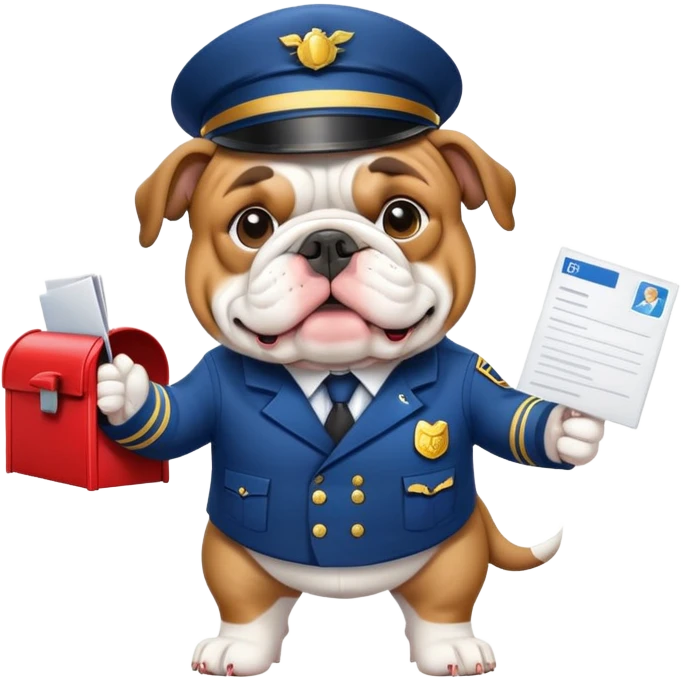 English bulldog postman emoji