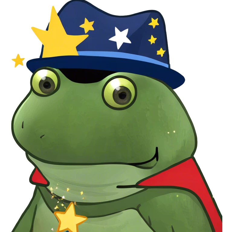 bufo with shooting stars out of eye sockets emoji