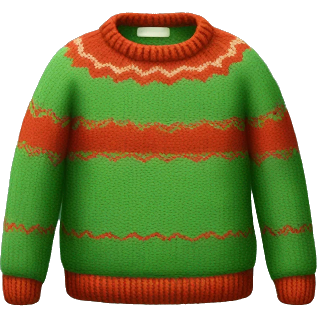 Cozy red and green sweater emoji