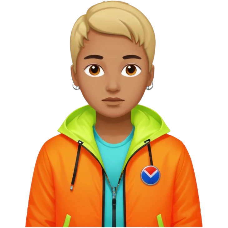 Russian underground fashion neon color jacket emoji
