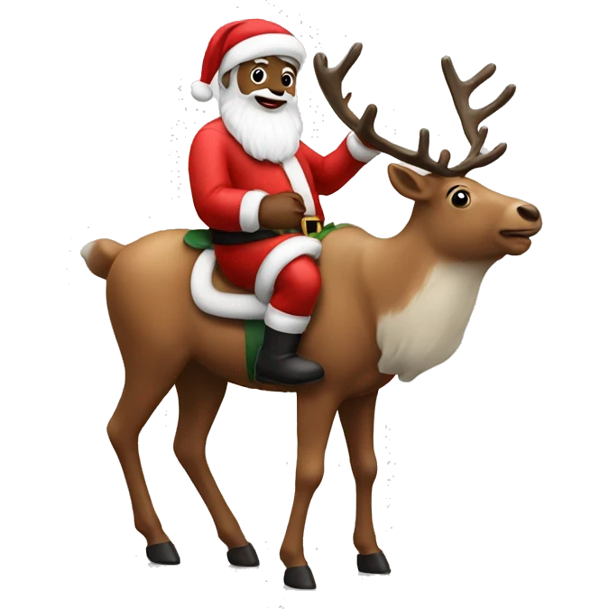 santa on a reindeer emoji