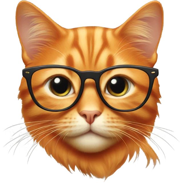 Orange Cat with Glasses  emoji