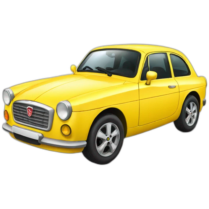 yellow car with 4 headlights called MG emoji