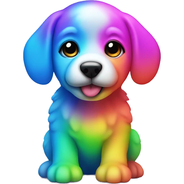 neon rainbow puppy emoji