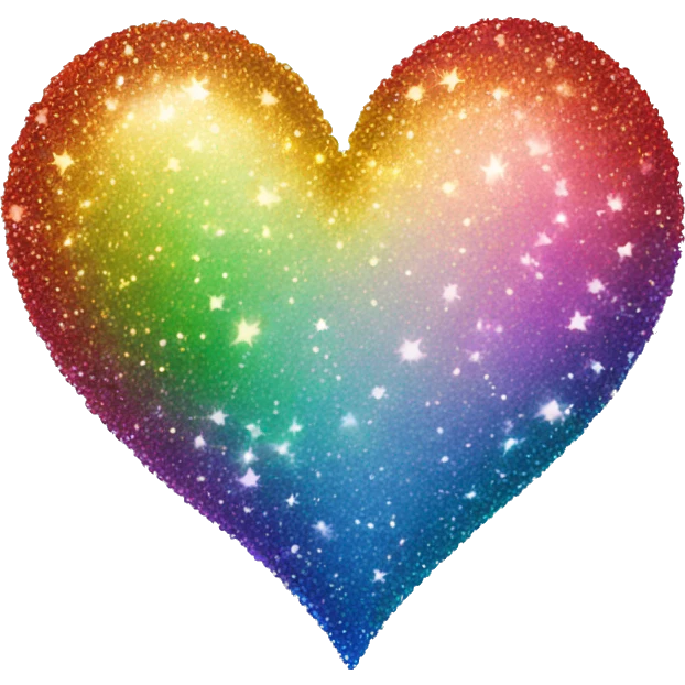 Rainbow heart with sparkles emoji