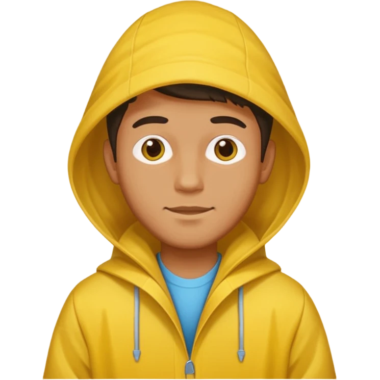 Make a man with a sou’wester, the cap that you use when it rains, and make it yellow and quite big emoji