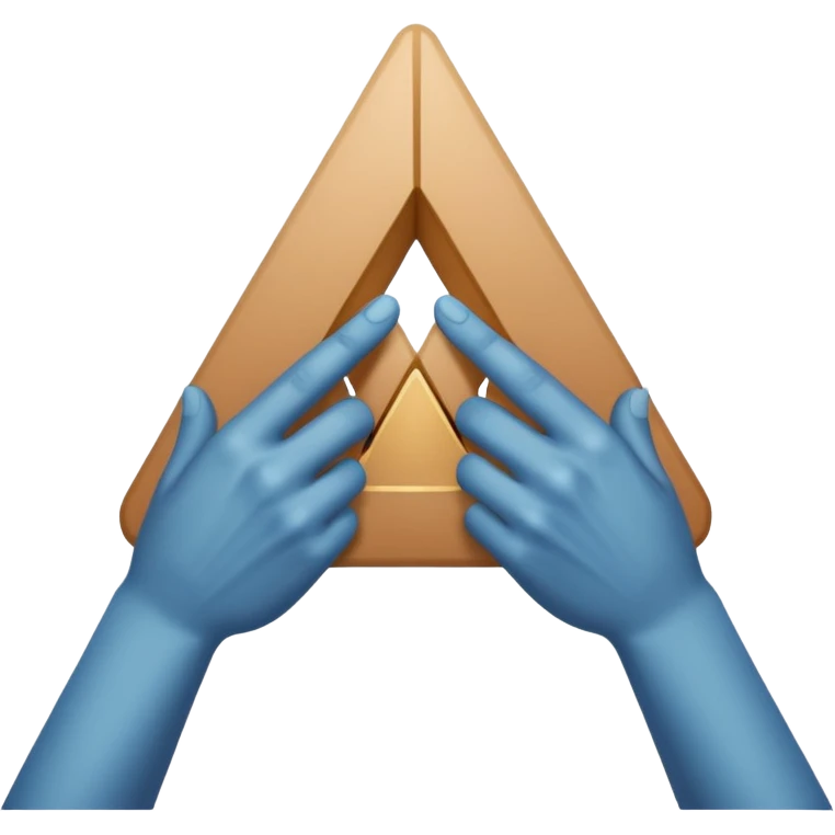 Only both hands doing a triangle gesture, no face emoji