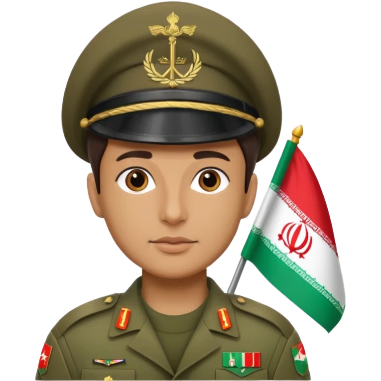 دقیق کلاه سرباز و پرچم ایران emoji