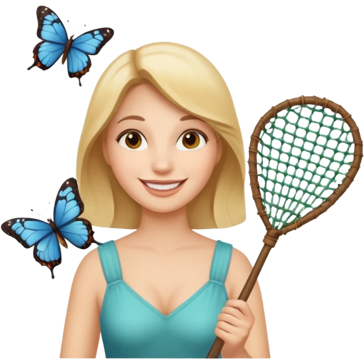 woman holding butterfly net emoji