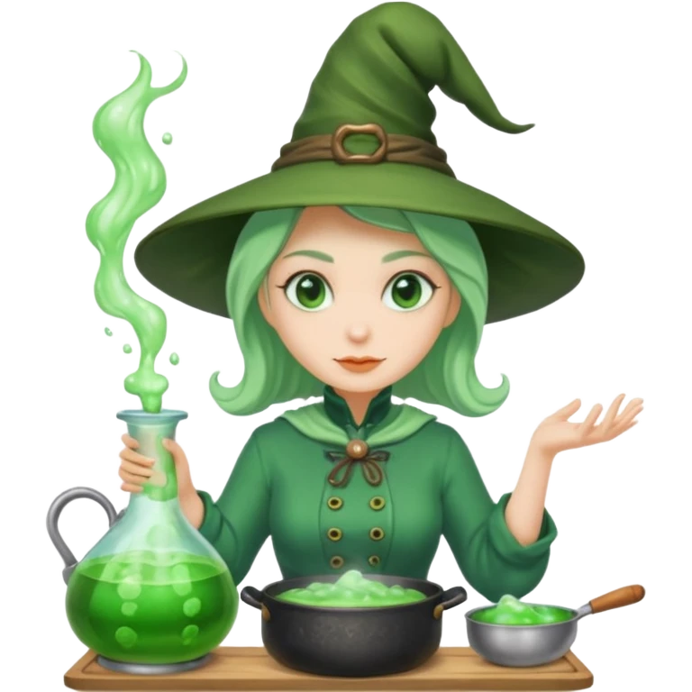 green witch cooking potion emoji