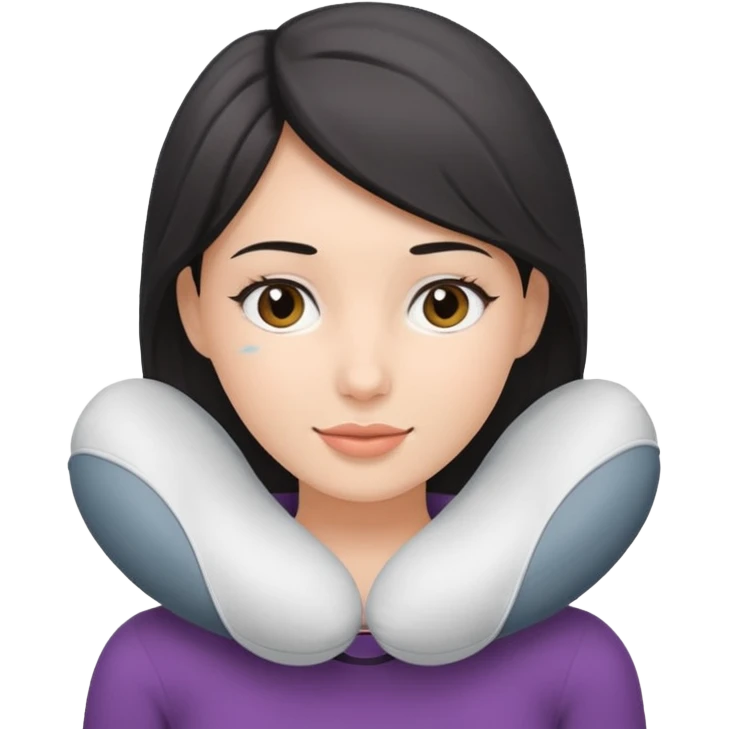 woman using travel pillow emoji
