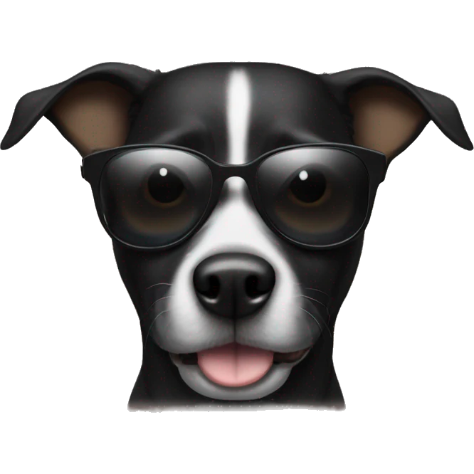 Black dog with sunglasses  emoji