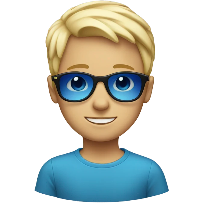blonde boy with blue eyes with sunglasses  emoji