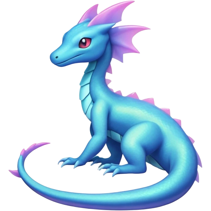 Iridescent crystalic Shiny pastel Salandit-Aurorus-Salazzle-Dragonair-Fakémon-hybrid-creature (full body)  emoji