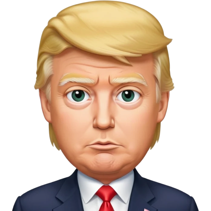 Trump with a flattering expression emoji