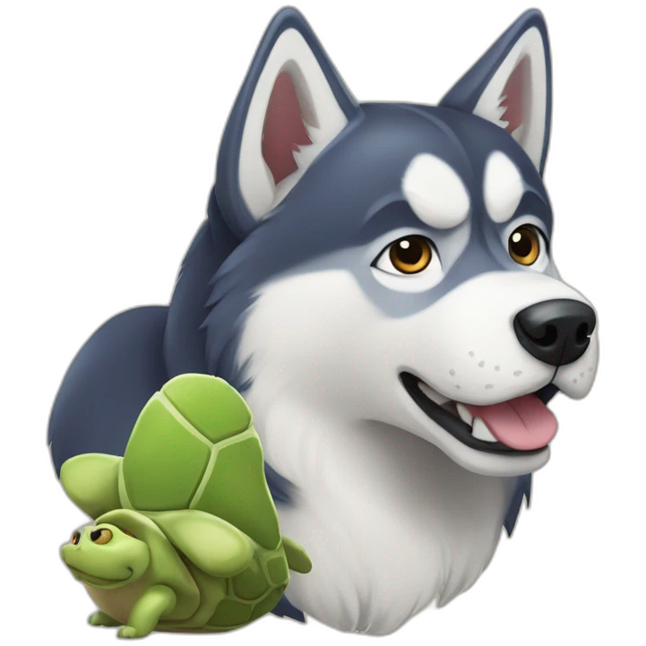 Husky croisé avec une tortue emoji