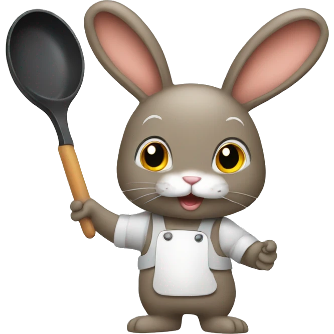 Bunny with frying pan emoji