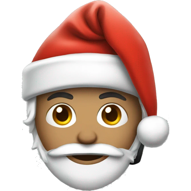 Hockey player with a Santa hat emoji