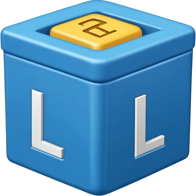 The letters L and R in a blue box 2D emoji