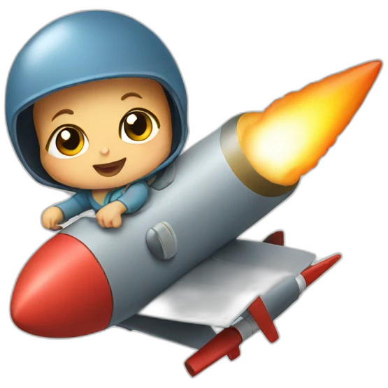 Baby riding a missile emoji