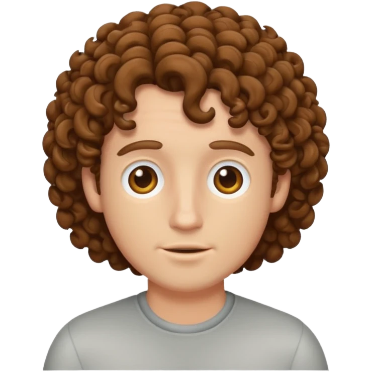 White guy with brown curly hair emoji