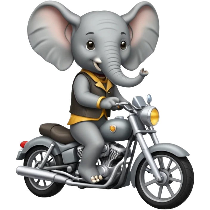 Elephant riding a motorcycle  emoji