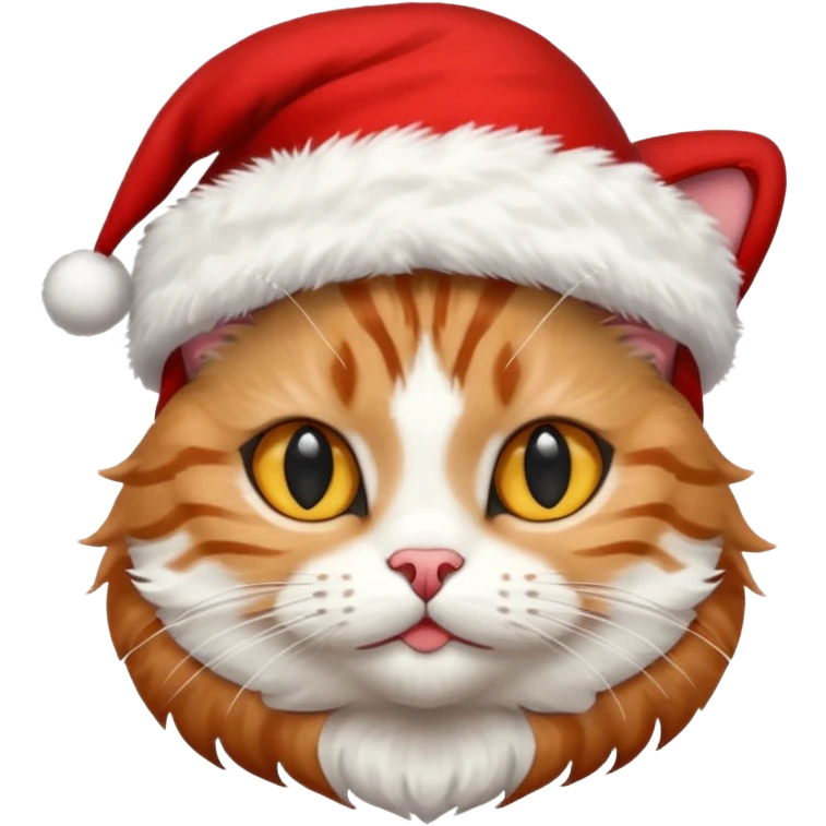 Cat wearing christmas hat emoji