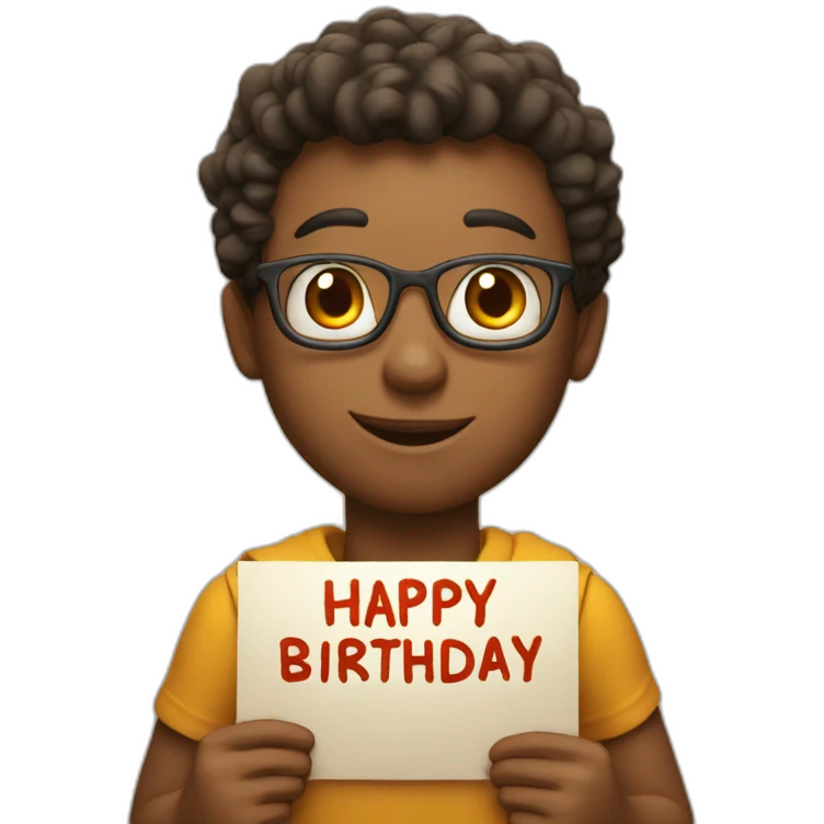 Student holding a sign that says "Happy Birthday KNUKIM"  emoji
