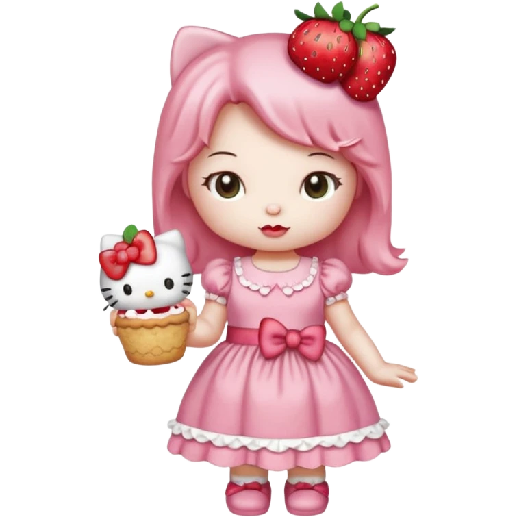 hello kitty strawberry shortcake pink emoji