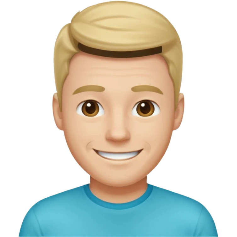 vyras su cyan marškinėliais emoji