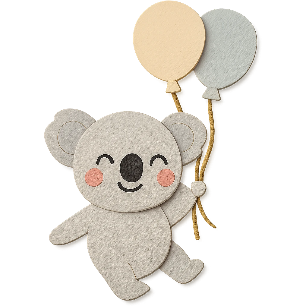 Remove the excess part of the koala bear's neck so it looks natural and clean, keeping the paper-craft style consistent. emoji